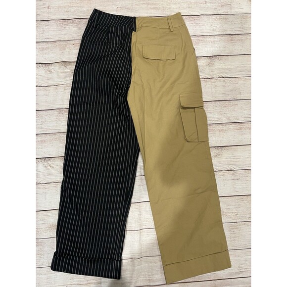 NWT Choosy "Day and Night" two-tone color block pants Tab and Pinstripe Size 12 - Picture 3 of 8